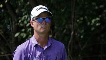 OLYMPIA FIELDS, ILLINOIS - AUGUST 27: Kevin Streelman of the United States looks on before hitting his shot from the second tee during the first round of the BMW Championship on the North Course at Olympia Fields Country Club on August 27, 2020 in Olympia Fields, Illinois. (Photo by Stacy Revere/Getty Images)