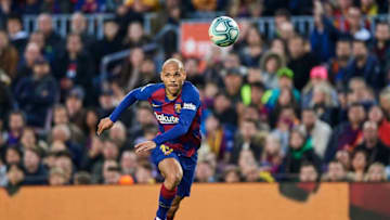 BARCELONA, SPAIN - MARCH 07: Martin Braithwaite of FC Barcelona in action during the Liga match between FC Barcelona and Real Sociedad at Camp Nou on March 07, 2020 in Barcelona, Spain. (Photo by Silvestre Szpylma/Quality Sport Images/Getty Images)