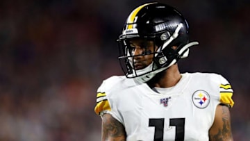FOXBOROUGH, MASSACHUSETTS - SEPTEMBER 08: Donte Moncrief #11 of the Pittsburgh Steelers looks on during the game between the New England Patriots and the Pittsburgh Steelers at Gillette Stadium on September 08, 2019 in Foxborough, Massachusetts. (Photo by Maddie Meyer/Getty Images)