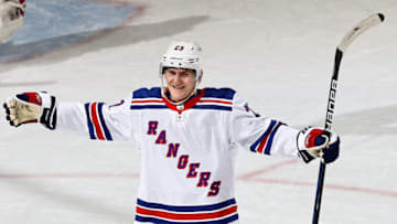 Adam Fox #23 of the New York Rangers celebrates(Photo by Elsa/Getty Images)
