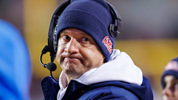 Auburn football fans felt victimized on November 30 by Lane Kiffin's tweet promoting the Alabama state title game between Auburn High and Thompson (Photo by Wesley Hitt/Getty Images)