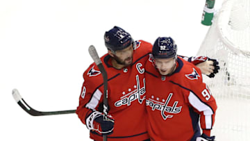 Alex Ovechkin, Evgeny Kuznetsov, Washington Capitals (Photo by Andre Ringuette/Freestyle Photo/Getty Images)