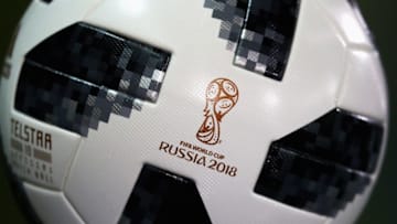 BRUGGE, BELGIUM - NOVEMBER 14: A detailed view of the match ball from the World Cup in Russia 2018 during the international friendly match between Belgium and Japan held at Jan Breydel Stadium on November 14, 2017 in Brugge, Belgium. (Photo by Dean Mouhtaropoulos/Getty Images)