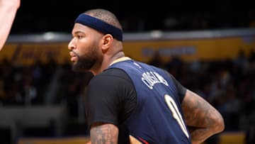 LOS ANGELES, CA - MARCH 5: DeMarcus Cousins #0 of the New Orleans Pelicans handles the ball during the game against the Los Angeles Lakers on March 5, 2017 at STAPLES Center in Los Angeles, California. NOTE TO USER: User expressly acknowledges and agrees that, by downloading and/or using this Photograph, user is consenting to the terms and conditions of the Getty Images License Agreement. Mandatory Copyright Notice: Copyright 2017 NBAE (Photo by Andrew D. Bernstein/NBAE via Getty Images)