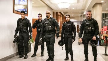"Animus" - The SWAT team searches for a link between the seemingly unconnected victims of a lone gunman targeting women. Also, Luca assists with a homicide investigation in his neighborhood, Lieutenant Lynch pushes Chris to do a news interview and Hondo reaches a juncture in his relationship with Nichelle, on S.W.A.T., Wednesday, March 4 (10:00-11:00 PM, ET/PT) on the CBS Television Network. Pictured (L-R): David Lim as Victor Tan, Alex Russell as Jim Street, Shemar Moore as Daniel "Hondo" Harrelson, Lina Esco as Christina "Chris" Alonso, and Jay Harrington as David "Deacon" Kay. Photo: Bill Inoshita/CBS ©2019 CBS Broadcasting, Inc. All Rights Reserved.