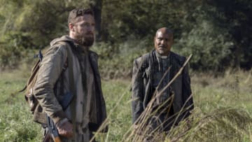 Seth Gilliam as Gabriel, Ross Marquand as Aaron - The Walking Dead _ Season 10, Episode 19 - Photo Credit: Josh Stringer/AMC