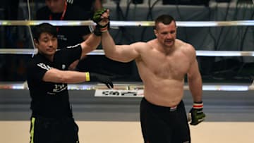 SAITAMA, JAPAN - DECEMBER 29: Mirko Cro Cop of Croatia celebrates his TKO victory in the bout against King Mo of the United States during the RIZIN Fighting World GP 2016 second round at Saitama Super Arena on December 29, 2016 in Saitama, Japan. (Photo by Etsuo Hara/Getty Images)