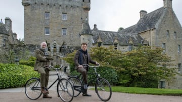 Men in Kilts -- Clanlands filming at Cawdor Castle with Sam Heughan and Graham McTavish -- Courtesy of Peter Sandground/STARZ