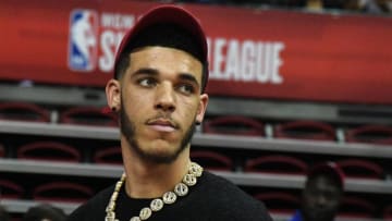 LAS VEGAS, NEVADA - JULY 05: NBA player Lonzo Ball attends a game between the Chicago Bulls and the Los Angeles Lakers during the 2019 NBA Summer League at the Thomas & Mack Center on July 5, 2019 in Las Vegas, Nevada. NOTE TO USER: User expressly acknowledges and agrees that, by downloading and or using this photograph, User is consenting to the terms and conditions of the Getty Images License Agreement. (Photo by Ethan Miller/Getty Images)