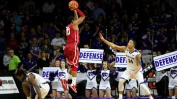 Feb 6, 2016; Manhattan, KS, USA; Oklahoma Sooners guard Jordan Woodard (10) shoots against Kansas State Wildcats guard Justin Edwards (14) late in a game at Fred Bramlage Coliseum. The Wildcats won the game, 80-69. Mandatory Credit: Scott Sewell-USA TODAY Sports