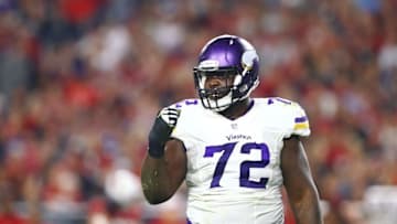 Dec 10, 2015; Glendale, AZ, USA; Minnesota Vikings defensive tackle Kenrick Ellis (72) against the Arizona Cardinals at University of Phoenix Stadium. The Cardinals defeated the Vikings 23-20. Mandatory Credit: Mark J. Rebilas-USA TODAY Sports