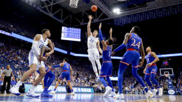 LEXINGTON, KENTUCKY - JANUARY 26: Reid Travis #22 of the Kentucky Wildcats shoots the ball during the 71-63 win over the Kansas Jayhawks at Rupp Arena on January 26, 2019 in Lexington, Kentucky. (Photo by Andy Lyons/Getty Images)