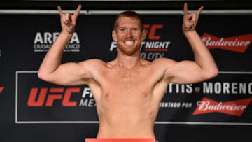 MEXICO CITY, MEXICO - AUGUST 04: Sam Alvey of the United States poses on the scale during the UFC Fight Night weigh-in inside the W Hotel on August 4, 2017 in Mexico City, Mexico. (Photo by Jeff Bottari/Zuffa LLC/Zuffa LLC via Getty Images)