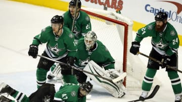 Dec 17, 2016; Dallas, TX, USA; Dallas Stars goalie Antti Niemi (31) in game action against the Philadelphia Flyers in the third period at American Airlines Center. Stars won 3-1. Mandatory Credit: Tim Heitman-USA TODAY Sports