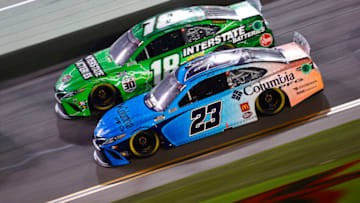 Bubba Wallace, 23XI Racing, and Kyle Busch, Joe Gibbs Racing, NASCAR (Photo by Jared C. Tilton/Getty Images)