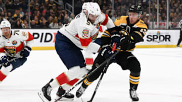 Oct 17, 2022; Boston, Massachusetts, USA; Aaron Ekblad Mandatory Credit: Brian Fluharty-USA TODAY Sports