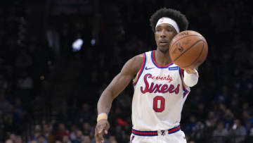Josh Richardson #0 of the Philadelphia 76ers passes the ball against the New Orleans Pelicans (Photo by Mitchell Leff/Getty Images)