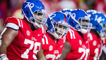 OXFORD, MS - OCTOBER 21: Ole Miss Bears running back Jordan Wilkins (22) rushes the ball for a touchdown during a football game between the LSU Tigers and Ole Miss Bears at Vaught Hemingway Stadium in Oxford Mississippi on October 21, 2017. (Photo by John Korduner/Icon Sportswire via Getty Images)