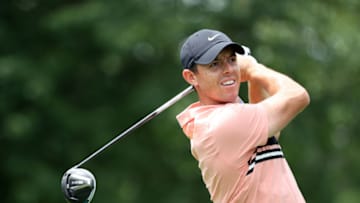 CROMWELL, CONNECTICUT - JUNE 25: Rory McIlroy of Northern Ireland plays his shot from the seventh tee during the first round of the Travelers Championship at TPC River Highlands on June 25, 2020 in Cromwell, Connecticut. (Photo by Maddie Meyer/Getty Images)