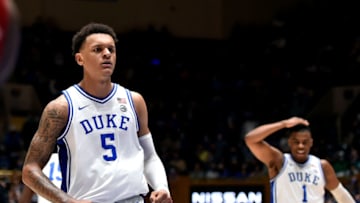 Duke basketball freshmen Trevor Keels and Paolo Banchero (Photo by Lance King/Getty Images)