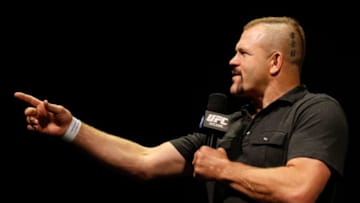 BALTIMORE, MD - APRIL 25: Former UFC light heavyweight champion Chuck Liddell interacts with fans during a Q&A session before the UFC 172 weigh-in at the Baltimore Arena on April 25, 2014 in Baltimore, Maryland. (Photo by Josh Hedges/Zuffa LLC/Zuffa LLC via Getty Images)
