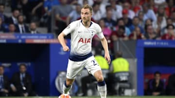 Christian Eriksen of Tottenham Hotspur during the 2019 UEFA Champions League Final match between Tottenham Hotspur and Liverpool at Wanda Metropolitano Stadium, Madrid, Spain on 1 June 2019. (Photo by Giuseppe Maffia/NurPhoto via Getty Images)