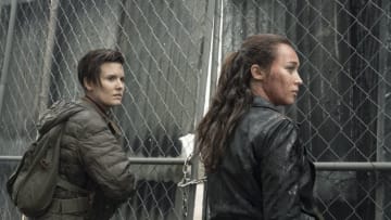 Maggie Grace as Althea, Alycia Debnam-Carey as Alicia Clark - Fear the Walking Dead _ Season 5, Episode 1 - Photo Credit: Ryan Green/AMC