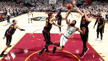 CLEVELAND, OH - MAY 25: Marcus Morris #13 of the Boston Celtics goes to the basket against the Cleveland Cavaliers during Game Six of the Eastern Conference Finals of the 2018 NBA Playoffs on May 25, 2018 at Quicken Loans Arena in Cleveland, Ohio. NOTE TO USER: User expressly acknowledges and agrees that, by downloading and or using this Photograph, user is consenting to the terms and conditions of the Getty Images License Agreement. Mandatory Copyright Notice: Copyright 2018 NBAE (Photo by Nathaniel S. Butler/NBAE via Getty Images)