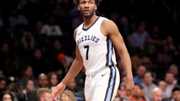 NEW YORK, NY - MARCH 19: Wayne Selden #7 of the Memphis Grizzlies looks on in the fourth quarter against the Brooklyn Nets during their game at Barclays Center on March 19, 2018 in the Brooklyn borough of New York City. NOTE TO USER: User expressly acknowledges and agrees that, by downloading and or using this photograph, User is consenting to the terms and conditions of the Getty Images License Agreement. (Photo by Abbie Parr/Getty Images)