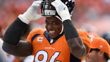 DENVER, CO - OCTOBER 30: DeMarcus Ware (94) of the Denver Broncos prepares to take the field against the San Diego Chargers after missing weeks due to a fractured forearm during the first quarter on Sunday, October 30, 2016. The Denver Broncos hosted the San Diego Chargers. (Photo by John Leyba/The Denver Post via Getty Images)