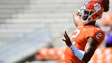 CLEMSON, SC - SEPTEMBER 01: Quarterback Kelly Bryant #2 of the Clemson Tigers warms up before the start of the Tigers' football game against the Furman Paladins at Clemson Memorial Stadium on September 1, 2018 in Clemson, South Carolina. (Photo by Mike Comer/Getty Images)