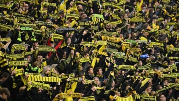 Borussia Dortmund fans (Photo by INA FASSBENDER/AFP via Getty Images)