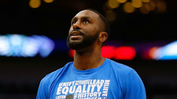 NEW ORLEANS, LOUISIANA - FEBRUARY 14: Patrick Patterson #54 of the Oklahoma City Thunder warms up against the New Orleans Pelicans at the Smoothie King Center on February 14, 2019 in New Orleans, Louisiana. NOTE TO USER: User expressly acknowledges and agrees that, by downloading and or using this photograph, User is consenting to the terms and conditions of the Getty Images License Agreement. (Photo by Jonathan Bachman/Getty Images)