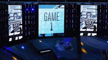 TORONTO, ONTARIO - AUGUST 01: A general view of arena signage during the game between the New York Rangers and the Carolina Hurricanes in Game One of the Eastern Conference Qualification Round prior to the 2020 NHL Stanley Cup Playoffs at Scotiabank Arena on August 1, 2020 in Toronto, Ontario, Canada. (Photo by Andre Ringuette/Getty Images)