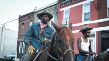 CONCRETE COWBOY - (L-R) Idris Elba as Harp and Caleb McLaughlin as Cole. Cr. Aaron Ricketts / NETFLIX © 2021