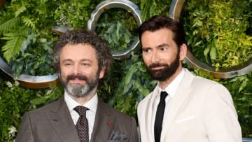 LONDON, ENGLAND - MAY 28: Michael Sheen (L) and David Tennant attend the Global premiere of Amazon Original "Good Omens" at Odeon Luxe Leicester Square on May 28, 2019 in London, England. (Photo by Jeff Spicer/Getty Images)