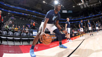 SALT LAKE CITY, UT - JULY 5: Jaren Jackson Jr. #13 of the Memphis Grizzlies warms up before the game against the San Antonio Spurs on July 5, 2018 at Vivint Smart Home Arena in Salt Lake City, Utah. NOTE TO USER: User expressly acknowledges and agrees that, by downloading and/or using this photograph, user is consenting to the terms and conditions of the Getty Images License Agreement. Mandatory Copyright Notice: Copyright 2018 NBAE (Photo by Joe Murphy/NBAE via Getty Images)