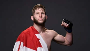 OTTAWA, ONTARIO - MAY 04: Cole Smith of Canada poses for a portrait backstage during the UFC Fight Night event at Canadian Tire Centre on May 4, 2019 in Ottawa, Ontario, Canada. (Photo by Mike Roach/Zuffa LLC/Zuffa LLC via Getty Images)