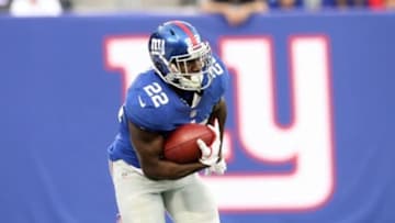 Sep 15, 2013; East Rutherford, NJ, USA; New York Giants running back David Wilson (22) runs with the ball against the Denver Broncos during a game at MetLife Stadium. Mandatory Credit: Brad Penner-USA TODAY Sports