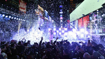 NEW YORK, NEW YORK - DECEMBER 31: Post Malone performs during Dick Clark's New Year's Rockin' Eve With Ryan Seacrest 2020 on December 31, 2019 in New York City. (Photo by Eugene Gologursky/Getty Images for Dick Clark Productions )