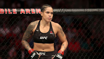 LAS VEGAS, NEVADA - JULY 06: Amanda Nunes of Brazil looks on prior to defeating Holly Holm of the United States in their UFC Women’s Bantamweight Title bout at T-Mobile Arena on July 06, 2019 in Las Vegas, Nevada. (Photo by Sean M. Haffey/Getty Images)