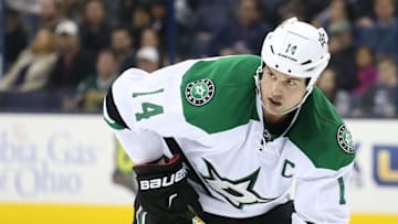 Dec 29, 2015; Columbus, OH, USA; Dallas Stars left wing Jamie Benn (14) against the Columbus Blue Jackets at Nationwide Arena. The Jackets won 6-3. Mandatory Credit: Aaron Doster-USA TODAY Sports