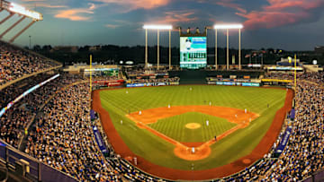 KANSAS CITY, MO - JULY 19: A general view during the game between the Detroit Tigers and the Kansas City Royals at Kauffman Stadium on July 19, 2017 in Kansas City, Missouri. (Photo by Jamie Squire/Getty Images)