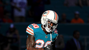 MIAMI GARDENS, FL - DECEMBER 31: Reshad Jones #20 of the Miami Dolphins during pregame against the Buffalo Bills at Hard Rock Stadium on December 31, 2017 in Miami Gardens, Florida. (Photo by Mike Ehrmann/Getty Images)