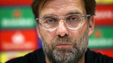 LIVERPOOL, ENGLAND - APRIL 08: Jurgen Klopp, Manager of Liverpool attends a Liverpool press conference ahead of their UEFA Champions League quarter-final match against FC Porto. at Anfield on April 08, 2019 in Liverpool, England. (Photo by Jan Kruger/Getty Images)