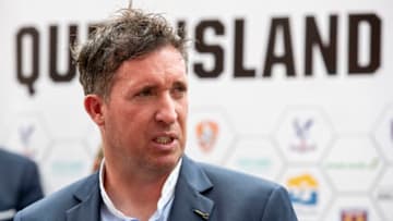 BRISBANE, AUSTRALIA - MARCH 04: Roar coach Robbie Fowler speaks during an International Champions Cup media opportunity, ahead of matches between Crystal Palace FC, West Ham United FC and the Brisbane Roar at Suncorp Stadium on March 04, 2020 in Brisbane, Australia. (Photo by Jono Searle/Getty Images)