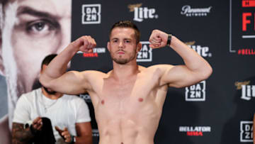 Logan Storley weighs in for his Bellator 215 bout on Friday night (photo by Bellator)