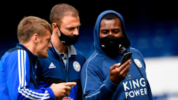 Leicester City players (Photo by PETER POWELL/POOL/AFP via Getty Images)