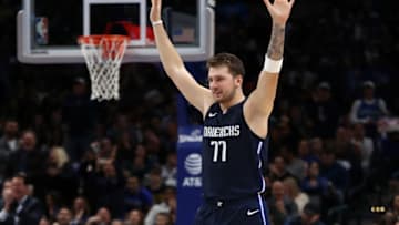 DALLAS, TEXAS - NOVEMBER 22: Luka Doncic #77 of the Dallas Mavericks . (Photo by Ronald Martinez/Getty Images)