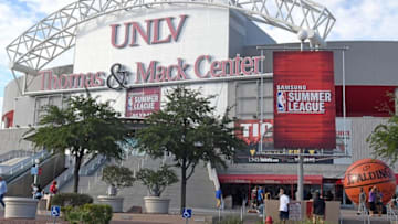Jul 8, 2016; Las Vegas, NV, USA; The Thomas & Mack Center is shown on the opening day of the 2016 NBA Summer League. Mandatory Credit: Stephen R. Sylvanie-USA TODAY Sports